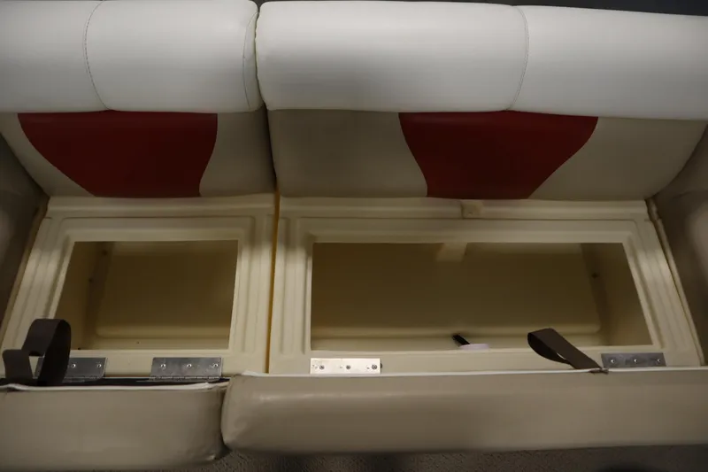 Slide: The Image of 2008 Bentley Pontoons 240 CRUISE storage compartments with open seats, showcasing interior space. - 13