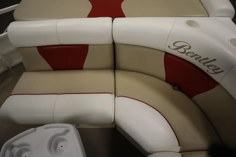 Slide: The Image of 2008 Bentley Pontoons 240 CRUISE interior seating with beige and red upholstery. - 33