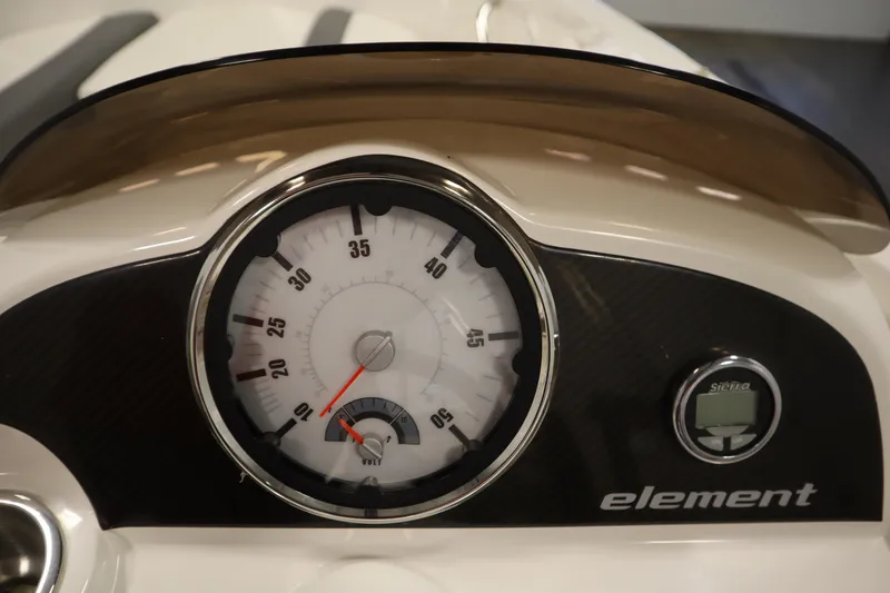 Slide: The Image of Dashboard of 2022 Bayliner E18 Element boat with speedometer and digital display. - 20