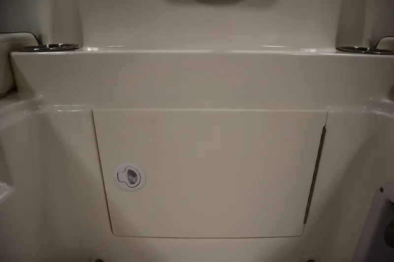 Slide: The Image of 2022 Bayliner E18 Element boat storage compartment with latch. - 30