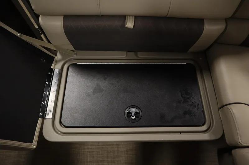 Slide: The Image of Storage compartment in 2022 Tracker 20 Party Barge DLX pontoon boat. - 41