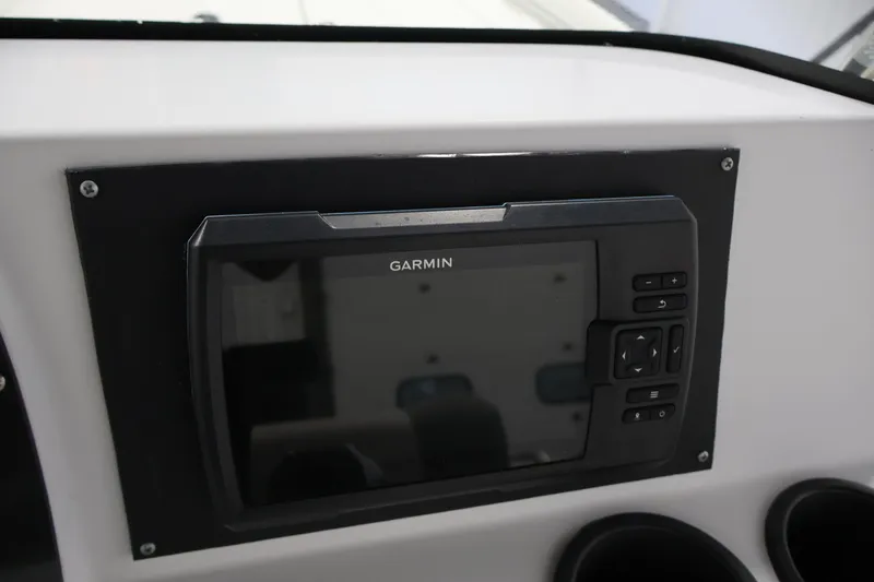Slide: The Image of Garmin navigation system on 2022 Crestliner 2200 Bay boat dashboard. - 28