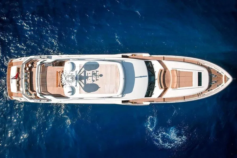 Slide: The Image of Aerial view of 2026 33rd Strike Group FOX-3637 luxury yacht on blue ocean. - 22