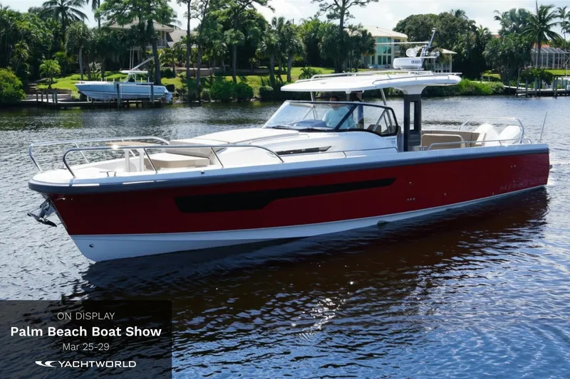 Slide: The Image of Red 33rd Strike Group FOX-3637 boat at Palm Beach Boat Show 2026. - 74