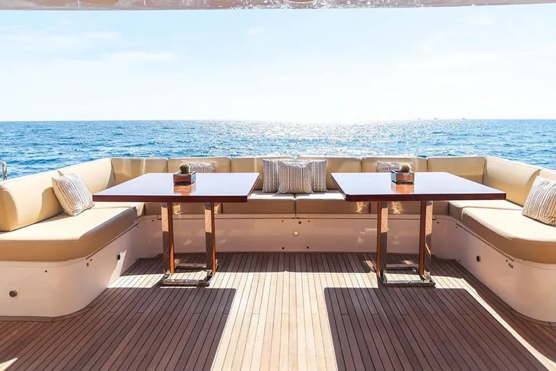 Slide: The Image of Luxurious yacht deck with seating, ocean view; 33rd Strike Group FOX-3637, 2026 model. - 98