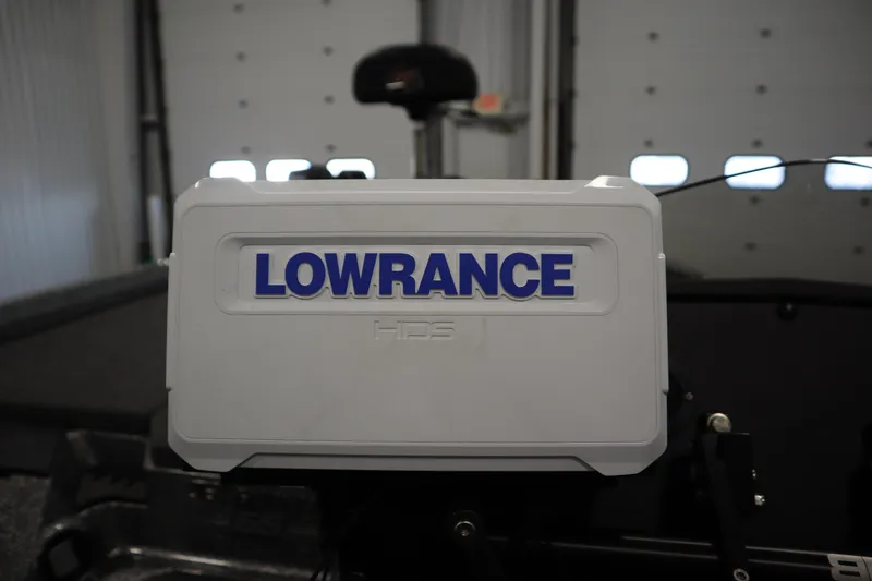 Slide: The Image of Lowrance HDS unit on 2023 Ranger Z519 boat, indoor setting. - 30