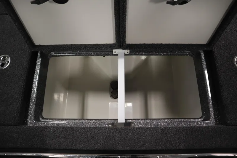 Slide: The Image of 2023 Ranger Z519 boat storage compartment with open lids, showcasing interior space. - 45