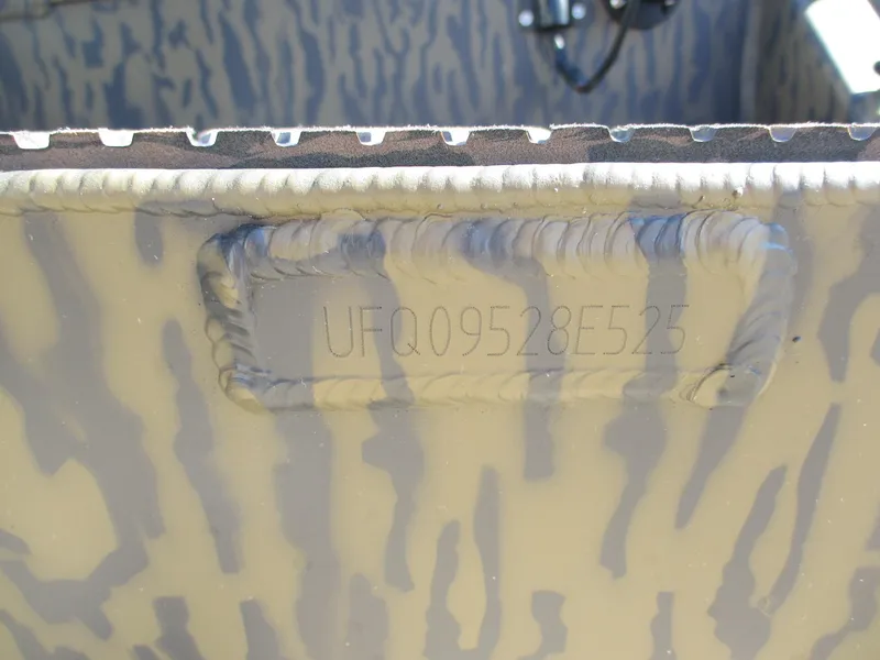 Slide: The Image of 2025 Gator Tail 1750 Savage boat hull identification number (HIN) close-up. - 7