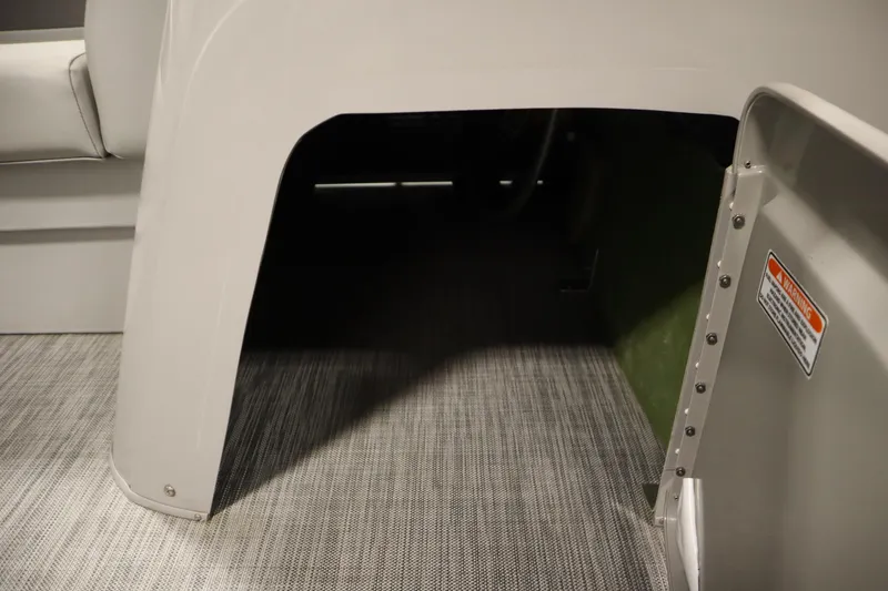 Slide: The Image of Interior view of a 2020 Bennington 16 SL boat, featuring seating and flooring details. - 17