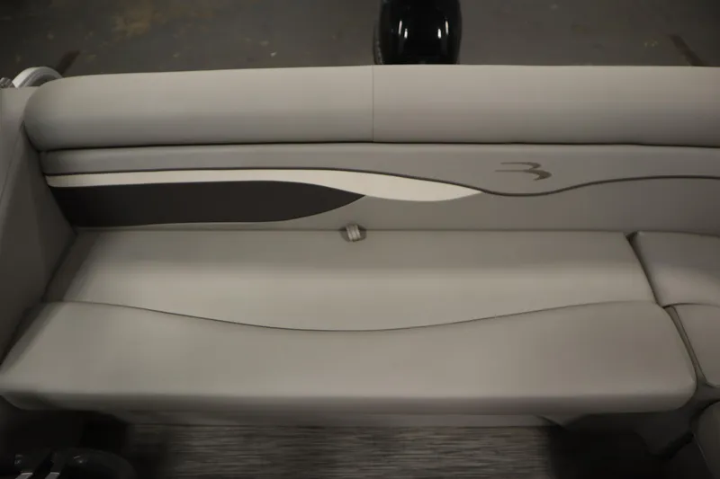 Slide: The Image of 2020 Bennington 16 SL boat seat with sleek gray upholstery and stylish design. - 30