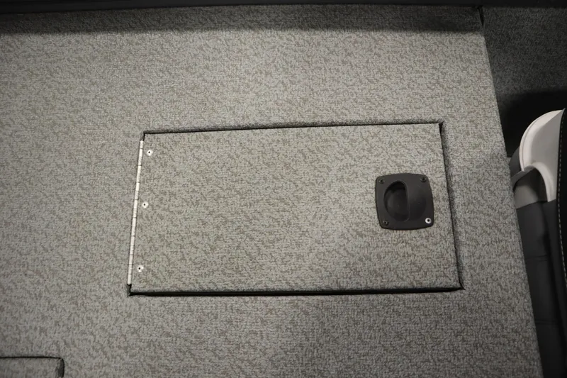 Slide: The Image of Carpeted hatch on 2017 Tracker 20 CW Pontoon boat floor. - 37