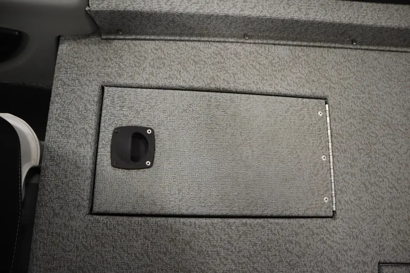 Slide: The Image of 2017 Tracker 20 CW Pontoon boat deck with storage compartment. - 39