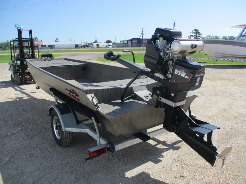 Slide: The Image of 2025 Gator Tail 1754 Extreme boat on trailer, featuring powerful outboard motor. - 5