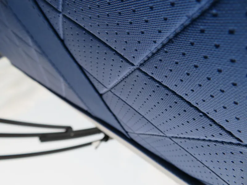 Slide: The Image of Blue quilted upholstery detail on 2024 Bennington 25 LTSB boat. - 13