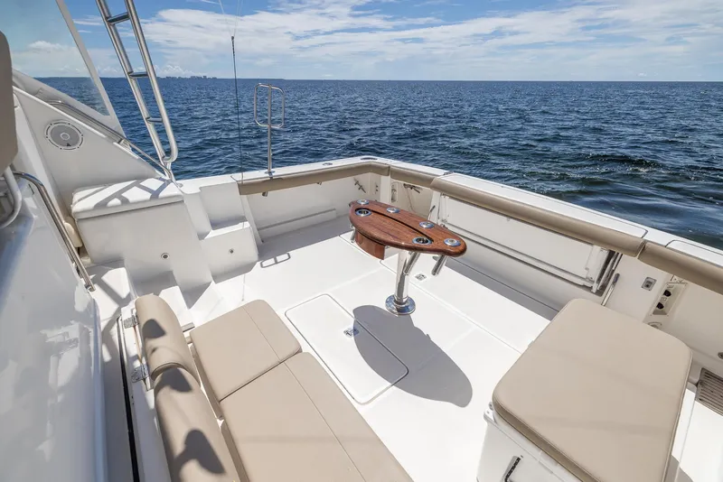 Slide: The Image of 2004 Tiara Yachts 4200 Open, spacious deck with ocean view. - 13