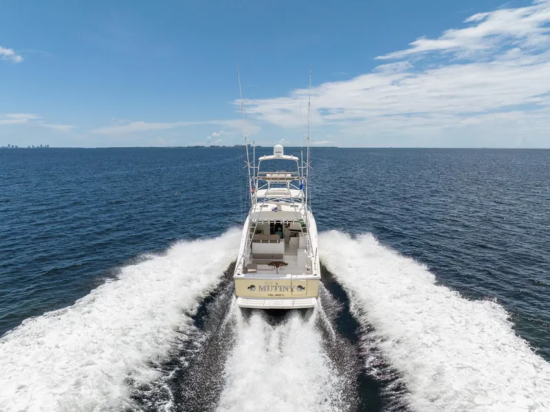 Slide: The Image of Tiara Yachts 4200 Open 2004 cruising on open sea. - 3