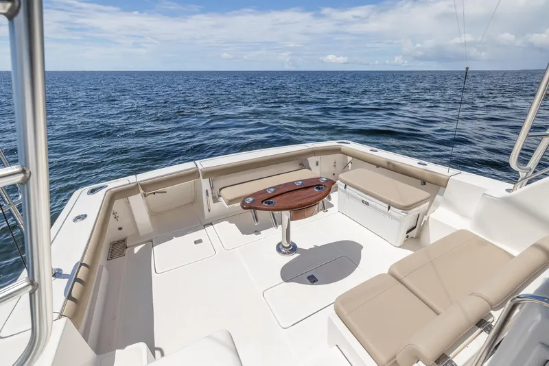 Slide: The Image of 2004 Tiara Yachts 4200 Open, spacious deck with ocean view. - 43