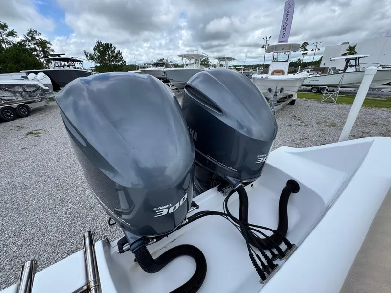 Slide: The Image of 2020 Sportsman Open 282TE Center Console with twin Yamaha 300 engines. - 44