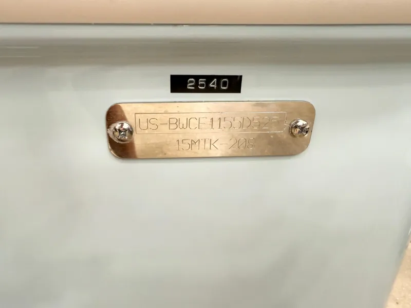 Slide: The Image of Hull identification number on 2025 Boston Whaler 150 Montauk boat. - 12