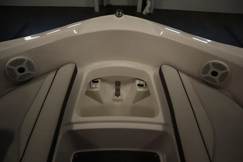 Slide: The Image of Interior of 2021 Yamaha Boats 190 AR, featuring seating and speakers. - 12