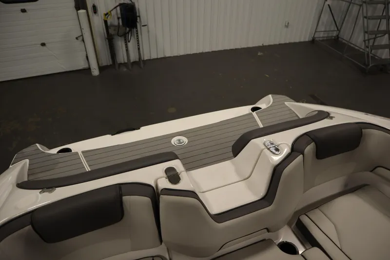 Slide: The Image of 2021 Yamaha Boats 190 AR interior with sleek seating and modern design. - 37