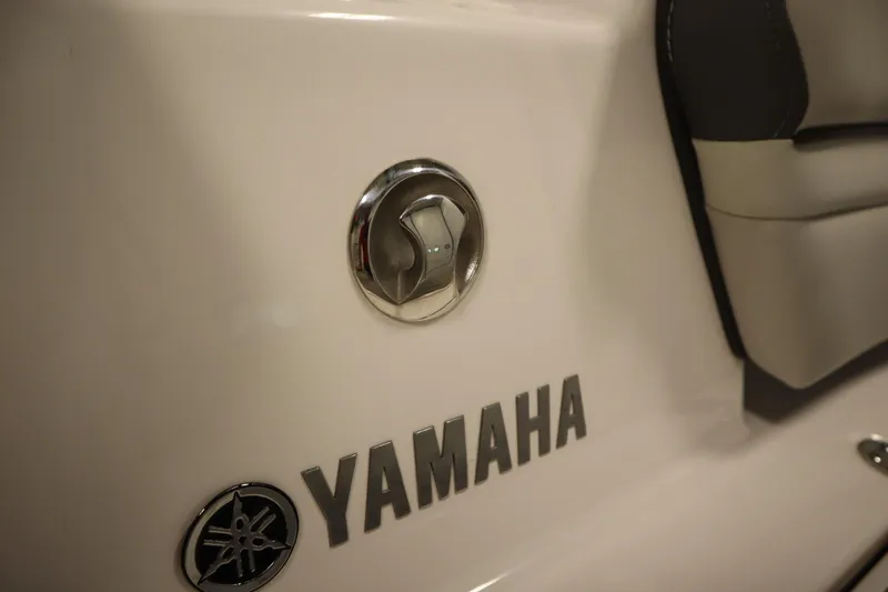 Slide: The Image of 2021 Yamaha Boats 190 AR logo and seat detail. - 39