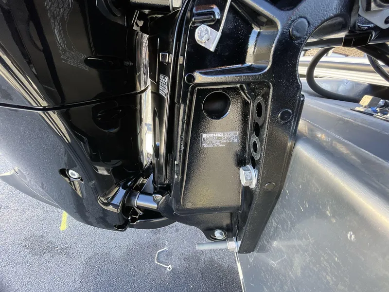 Slide: The Image of Close-up of 2025 South Bay S222 RS boat engine mount details. - 13