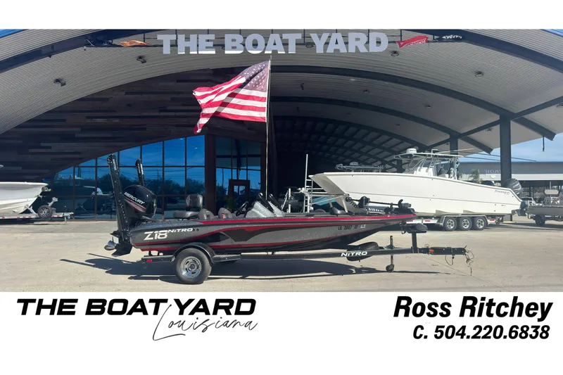 The Image of 2016 Nitro Z18 boat at The Boat Yard, Louisiana, with American flag. - 0
