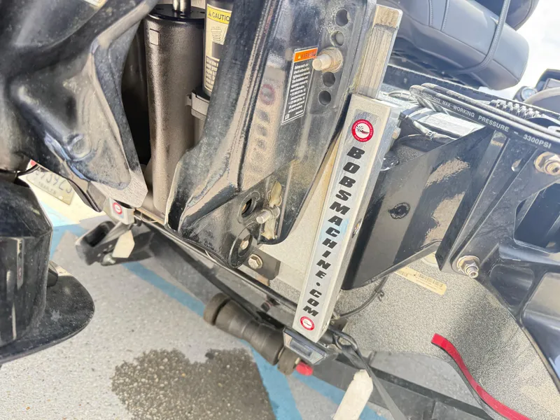 Slide: The Image of Close-up of a 2016 Nitro Z18 boat engine mount with Bob's Machine components. - 8
