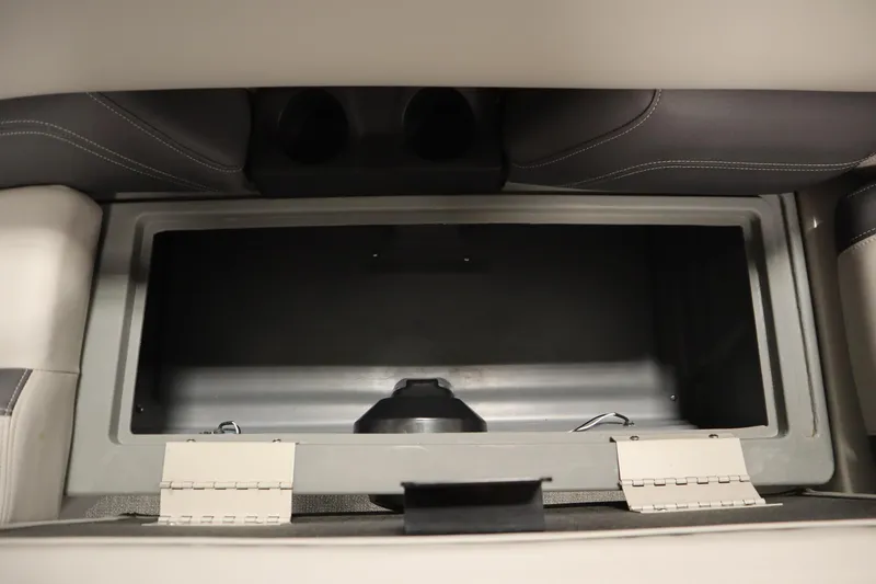 Slide: The Image of Storage compartment in 2022 Sylvan 21 L-1 CRS boat, featuring spacious interior and durable design. - 9