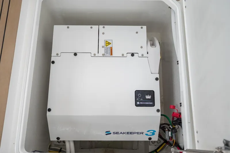 Slide: The Image of Seakeeper 3 stabilizer installed in 2025 MJM 3 boat compartment. - 31