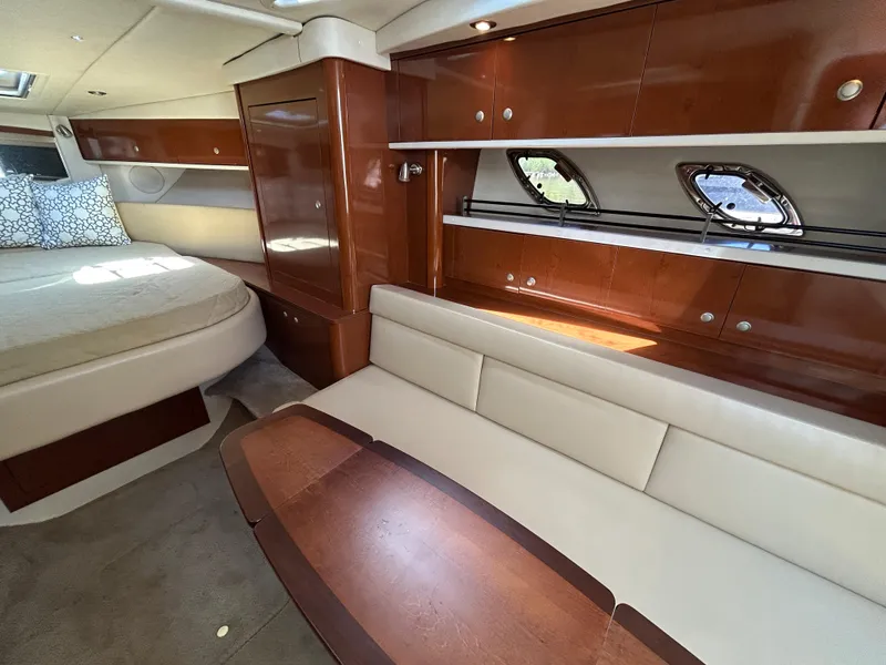 Slide: The Image of Luxurious interior of 2008 Sea Ray 330 Sundancer yacht with elegant wood finishes. - 22