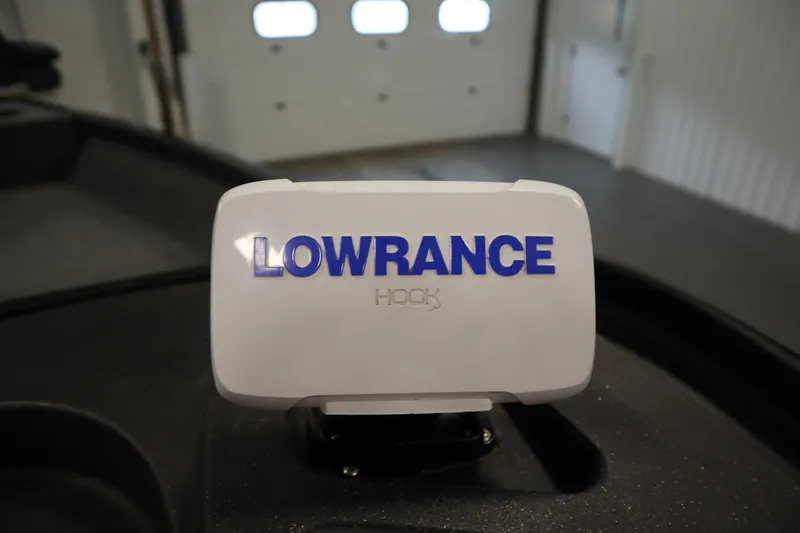 Slide: The Image of Lowrance Hook device on 2023 Tracker V16 Pro Guide WT boat dashboard. - 14