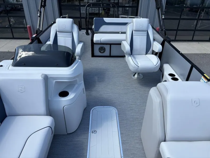 Slide: The Image of Interior of 2026 Godfrey SWEETWATER 2286 SFL pontoon boat with modern seating. - 11