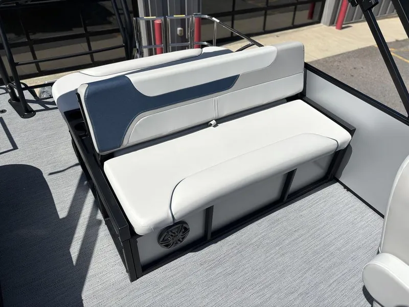 Slide: The Image of Luxury seating on 2026 Godfrey SWEETWATER 2286 SFL pontoon boat, featuring sleek design. - 18