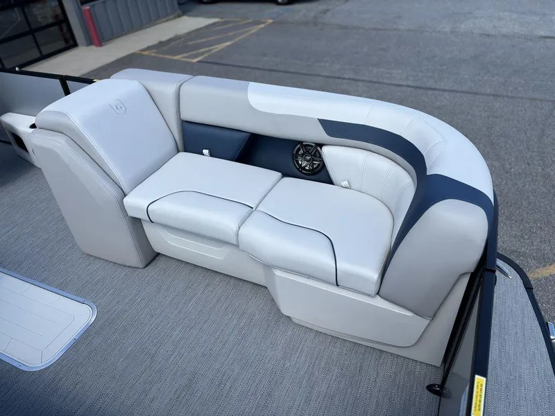 Slide: The Image of Luxurious seating on 2026 Godfrey SWEETWATER 2286 SFL pontoon boat, featuring sleek design and comfort. - 7