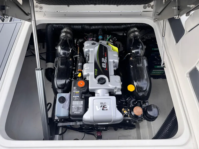 Slide: The Image of 2025 Chaparral 307 SSX engine compartment showcasing powerful V8 engine. - 18