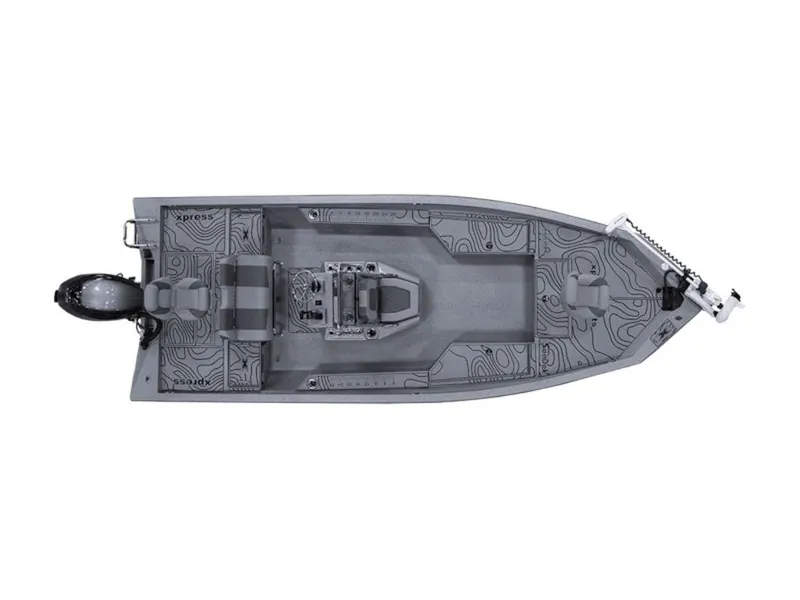 Slide: The Image of 2026 Xpress H22 Bay boat, top view, showcasing sleek design and modern features. - 1