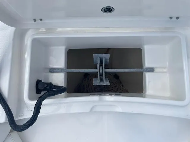 Slide: The Image of Anchor storage compartment on a 2021 Regulator 26XO boat. - 20