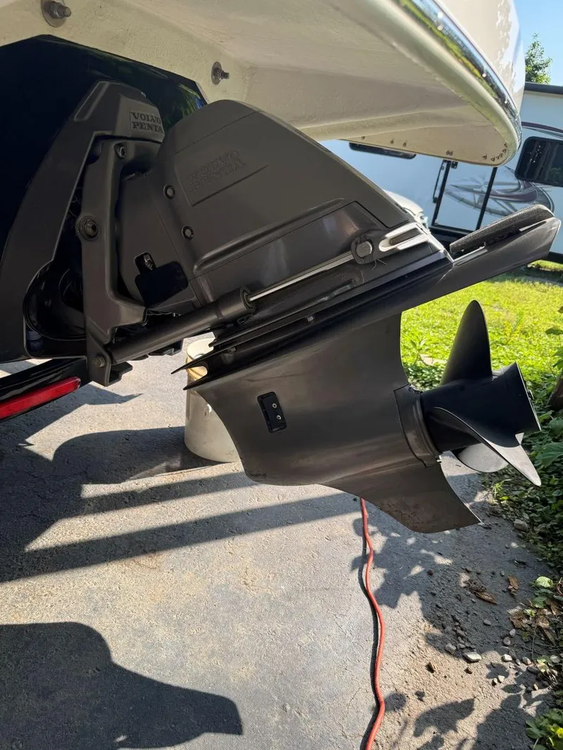 Slide: The Image of 2018 Regal 1900 ESX Bowrider boat engine and propeller detail. - 3