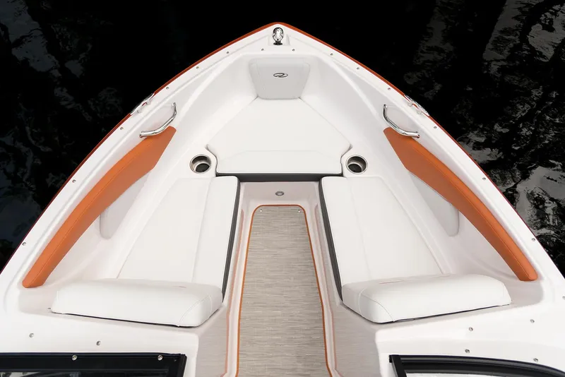 Slide: The Image of Manufacturer Provided Image: 2017 Regal 1900 ESX Bowrider boat interior with white and orange seating. - 35