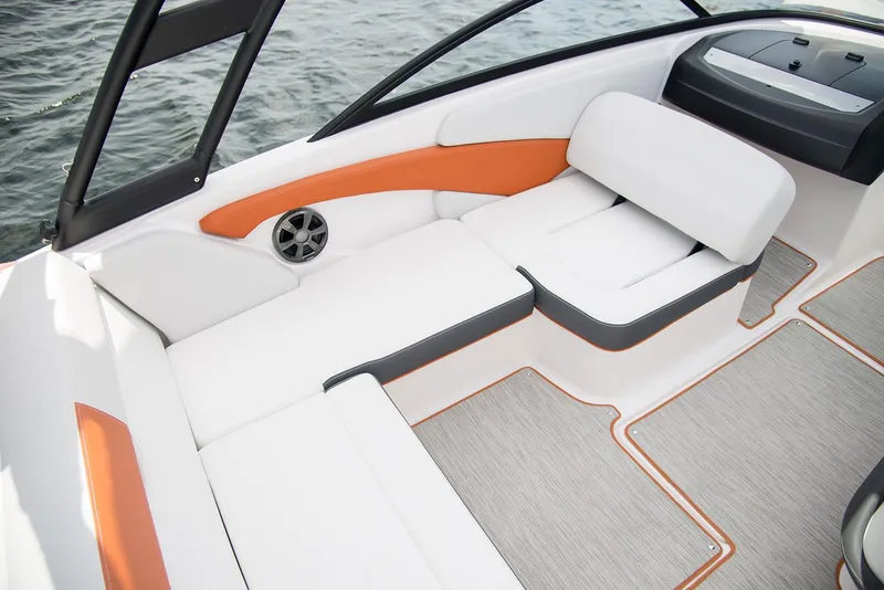 Slide: The Image of Manufacturer Provided Image: 2017 Regal 1900 ESX Bowrider interior with white and orange seating. - 37