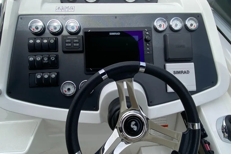 Slide: The Image of 2016 Beneteau GT35 helm with Simrad electronics and multifunction display. - 13