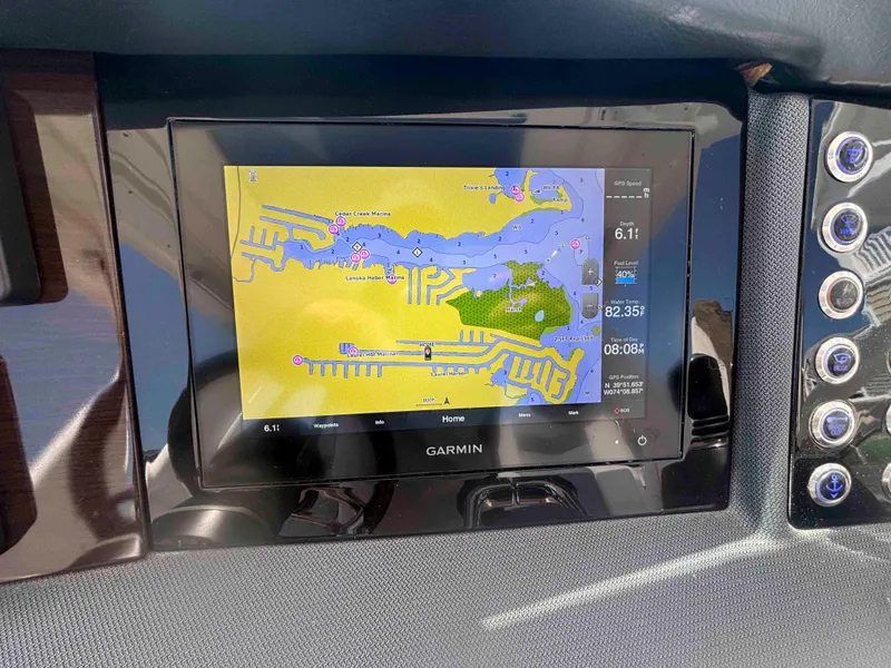 Slide: The Image of Garmin navigation display on 2020 Chaparral 300 OSX boat dashboard. - 14