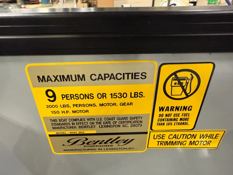 Slide: The Image of Bentley Pontoons Bolt 150HP 203 Tritoon $41995 2025 - 17