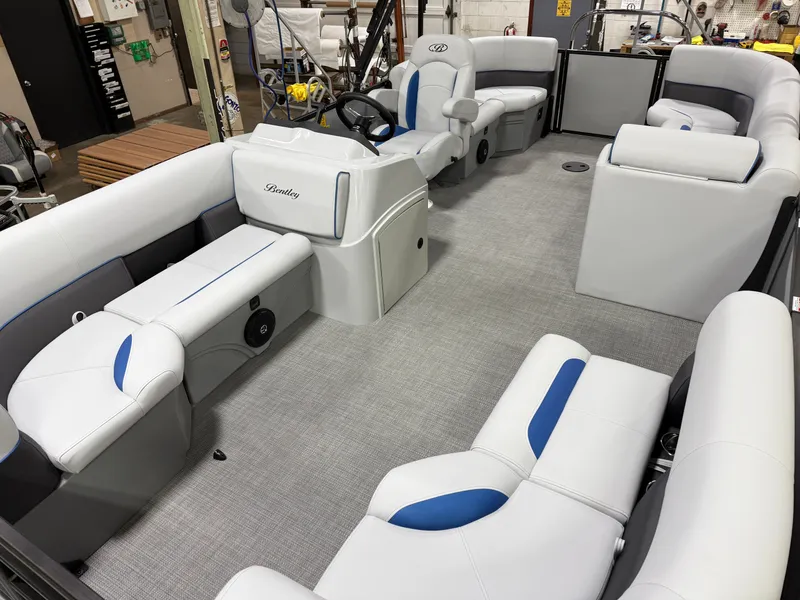 Slide: The Image of Bentley Pontoons Bolt 150HP 203 Tritoon $41995 2025 - 28