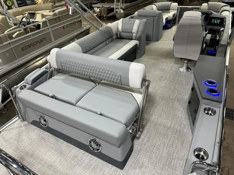 Slide: The Image of Tahoe Cascade 2385 Cruise Rear Bench Tritoon & Honda 225HP 4-Stroke EFI 2025 - 26