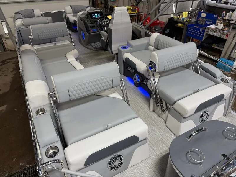 Slide: The Image of Tahoe Cascade 2385 Quad Lounge Shift Flip Tritoon & Honda 4-Stroke EFI 2025 - 24