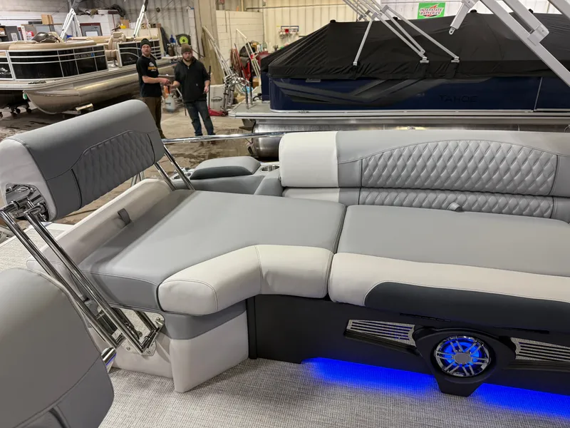 Slide: The Image of Tahoe Cascade 2385 Quad Lounge Shift Flip Tritoon & Honda 4-Stroke EFI 2025 - 28