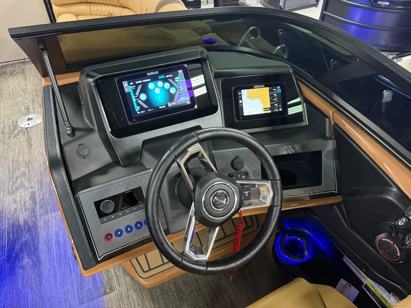 Slide: The Image of Tahoe Cascade 2385 Quad Lounge Shift Windshield Tritoon & Honda 4-Stroke EFI 2025 - 13